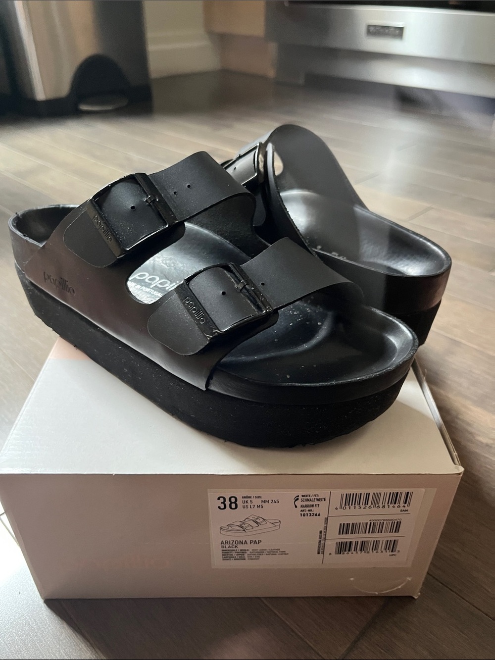 Papillon Arizona Pap Platform Sandles…Black